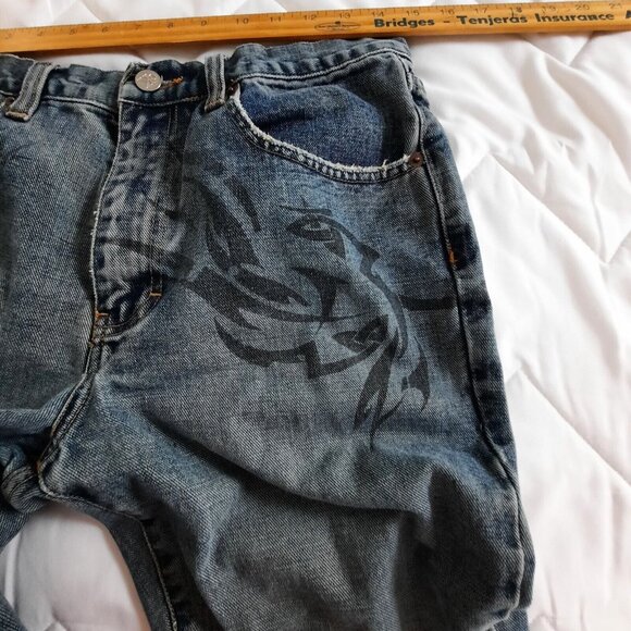 Vintage 90s Calvin Klein Jeans Womens 31 Blue Easy Fit Denim Stenciled - Picture 2 of 7